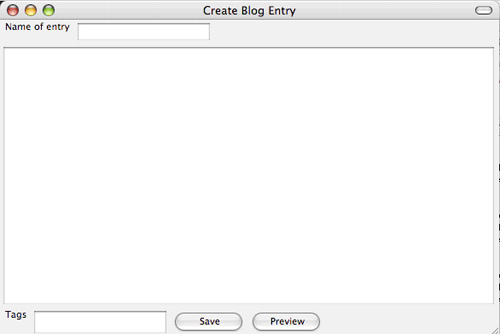 The blog editor UI