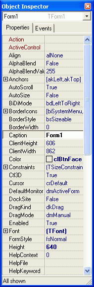   (TForm)  Object Inspector -  I