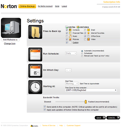 Norton Online Backup   