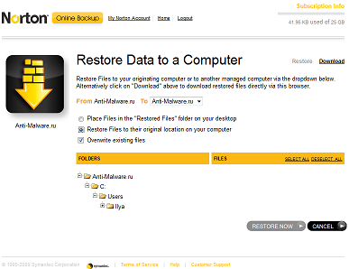 Norton Online Backup    