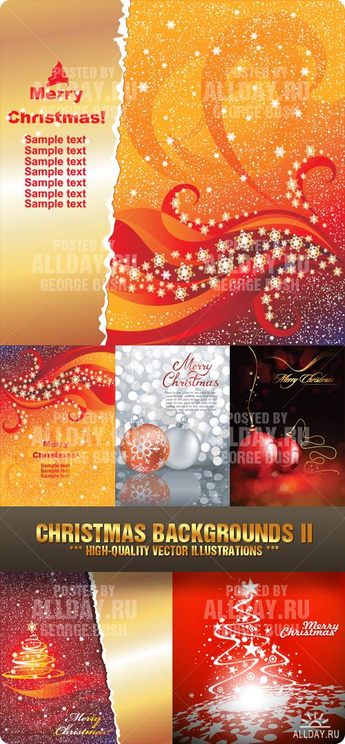 Stock Vector - Christmas Backgrounds II