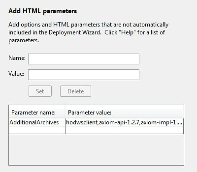  2.  Add HTML parameters  Rational Host On-Demand Deployment Wizard