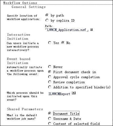 Workflow Options