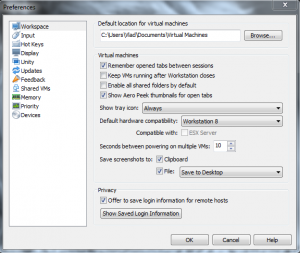 VMware Preferences