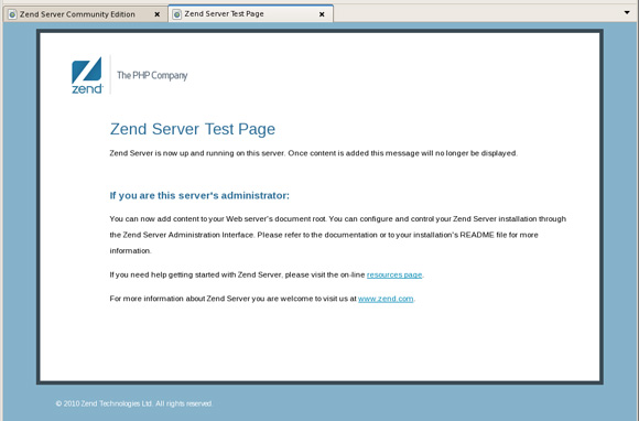  19. Zend Server Test Page