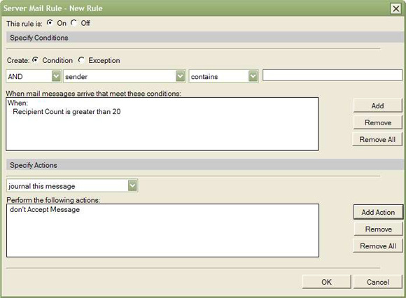  17.  Server Mail Rule - New Rule