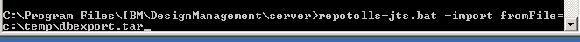 Repotools command line to import file to database