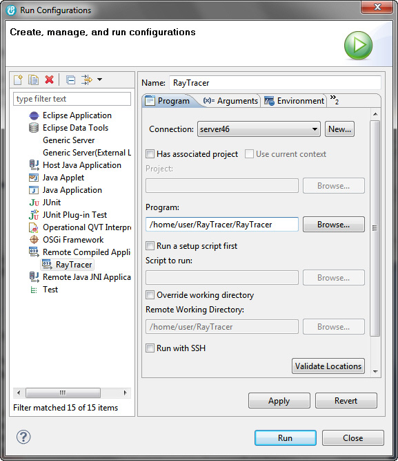  5.   Run Configurations