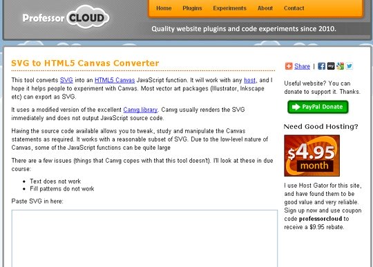 Online SVG to HTML5 Canvas Tool