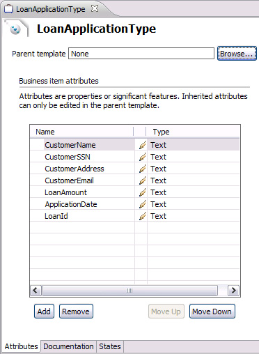 LoanApplicationType business item