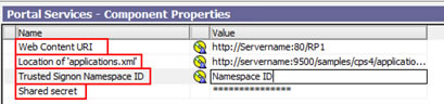 Figure 10 - The Portal Services properties section in IBM Cognos Configuration