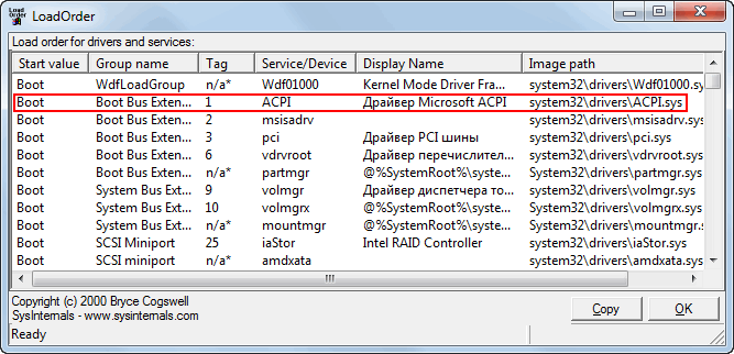  ACPI   Loadorder