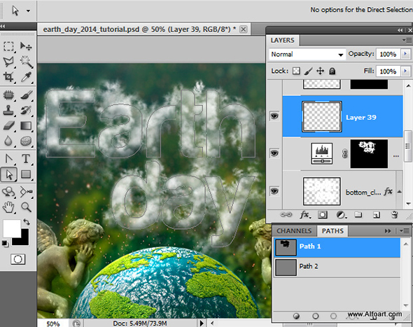 Earth Day Clouds Text Effect. Green Planet beatuful Photo Manipulation with the realistic clouds around.