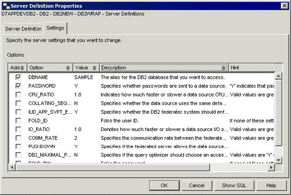 . 2.21.   Server  Definitions Properties:  Settings