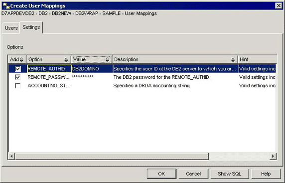 . 2.24.   Create  User Mappings:  Settings