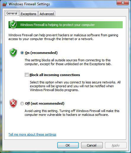 Firewall  Windows Vista