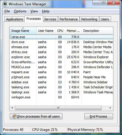 Task Manager  Windows Vista