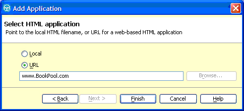  6.  URL   Select HTML application