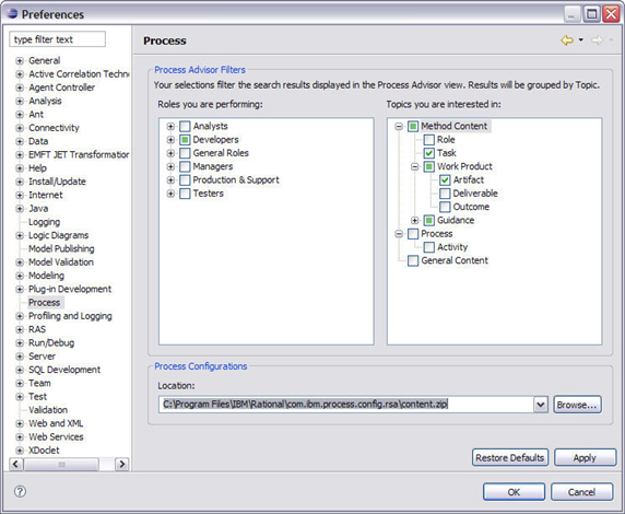  5.  Process Preferences