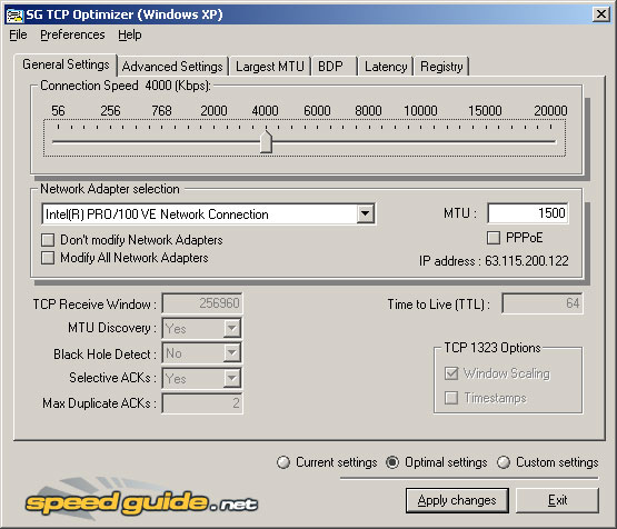 TCP Optimizer