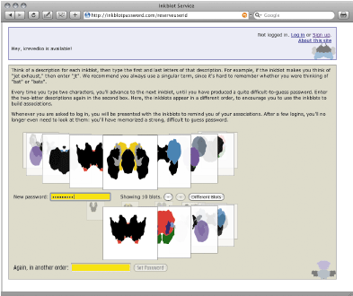     Microsoft Research      Web- InkblotPassword.com.      ,      