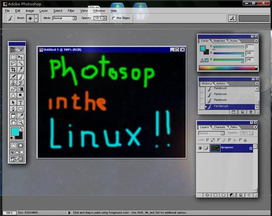 Google   Photoshop  Linux